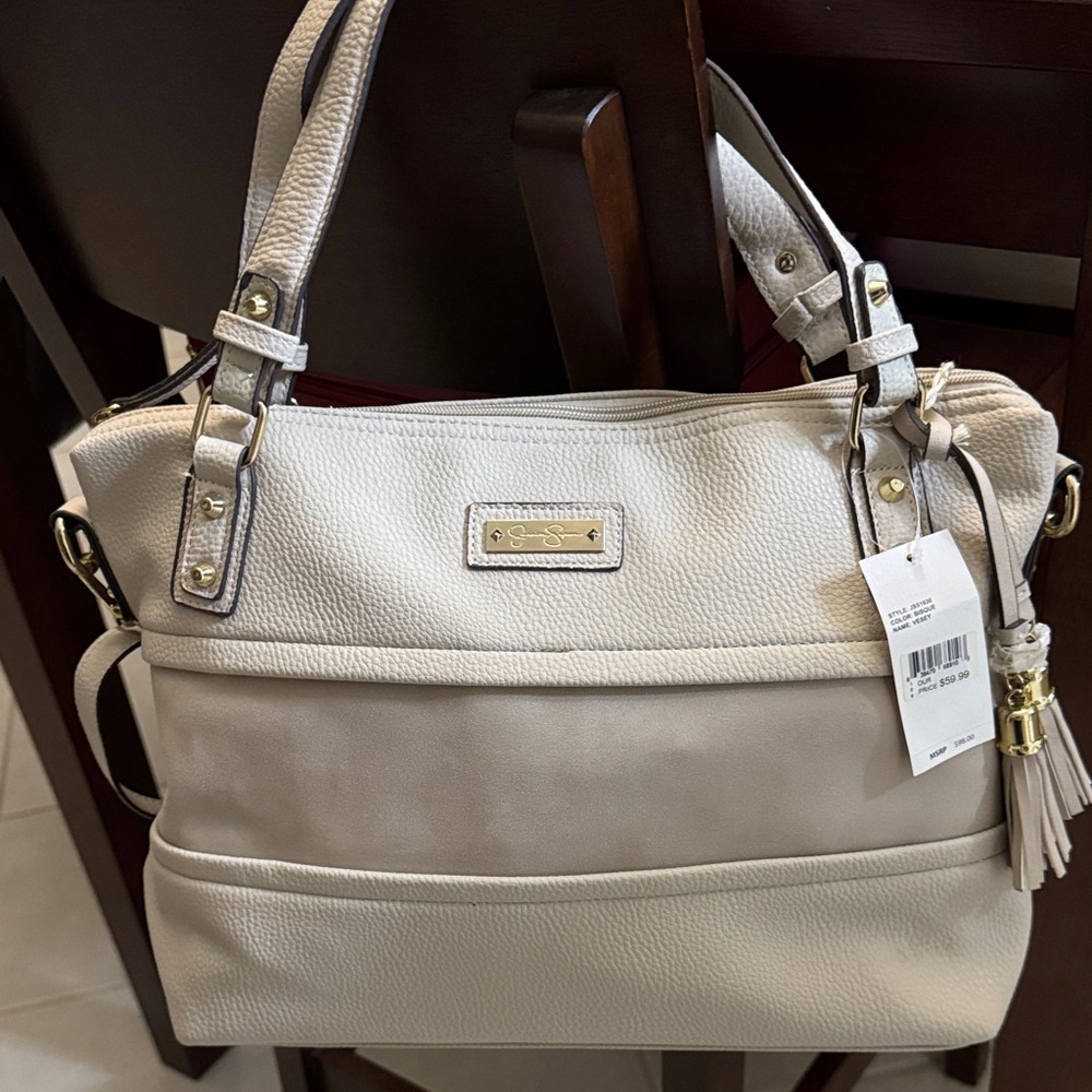 Jessica Simpson Elegant Beige and Cream Shoulder Bag